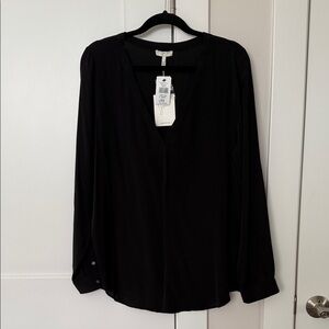 Joie Classic Black Silk Blouse - Large